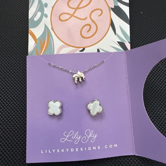 Lily sky Jewelry - Lily Sky designs necklace + earring set elephant charm